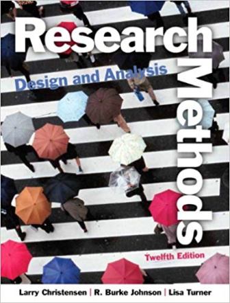 Test Bank for Research Methods Design and Analysis 12th Edition Christensen