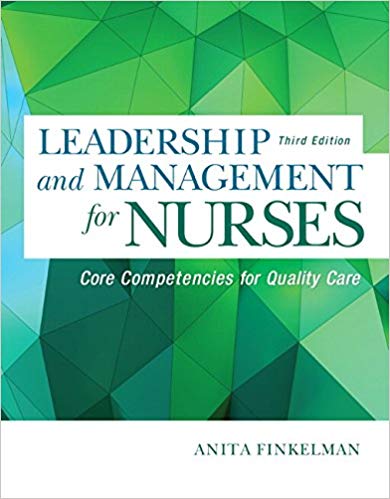 Test Bank for Leadership and Management for Nurses: Core Competencies for Quality Care 3rd Edition Finkelman